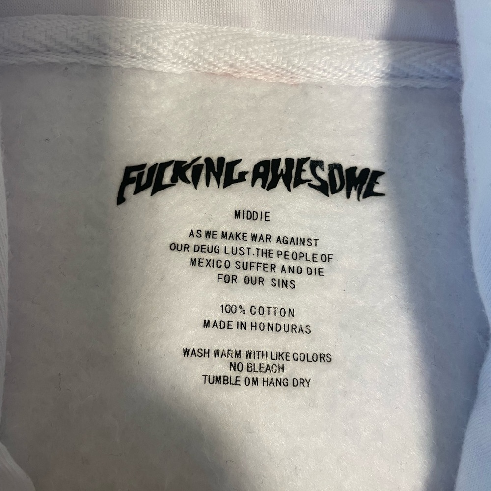 Fucking Awesome breakthru hoodie, white colour, condition 10/10.